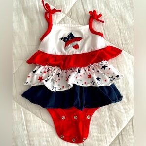 3mo Koala Kids red white blue 4th of July 3 onsie